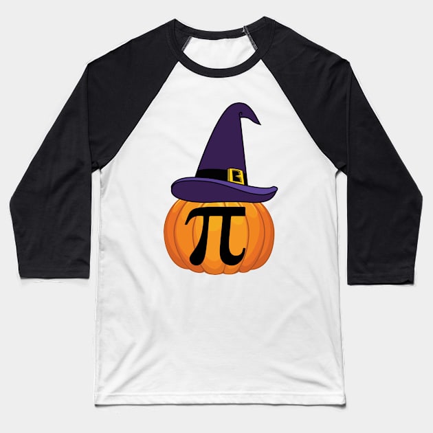 Pumpkin pi math with Witch Hat design Baseball T-Shirt by madani04